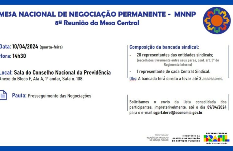 Reflexos da greve: MGI convoca a FASUBRA para mais uma reunião da Mesa Central em caráter extraordinário