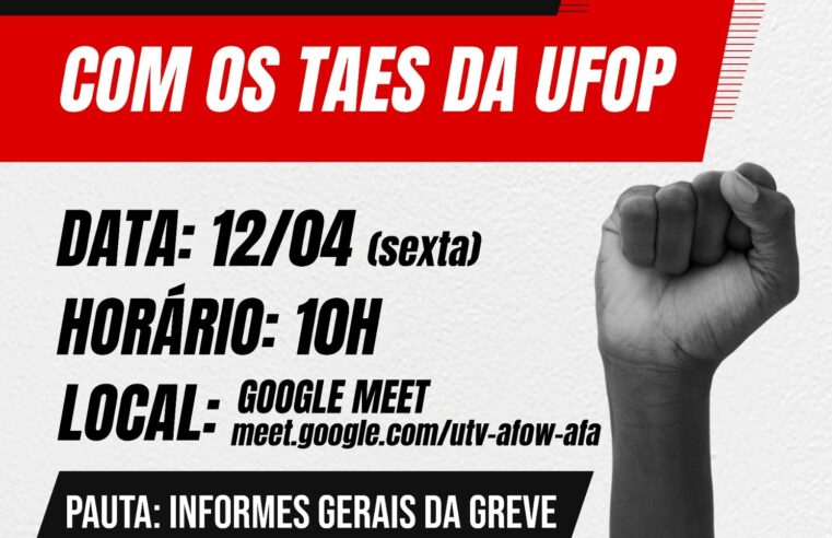 Reunião on-line com os TAEs da UFOP